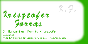 krisztofer forras business card